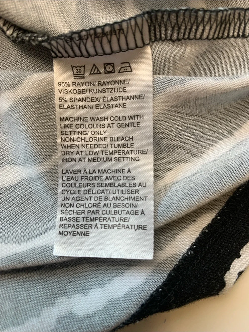 Lord & Taylor Petite Black & White Striped Midi Dress, Pockets, Stretch - Picture 10 of 10